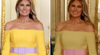 Melania Trump’ın Kraliyet yemeğinde giydiği elbise olay yarattı
